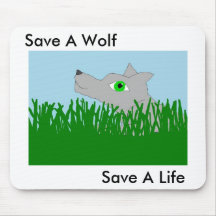 Sauvez le loup Mousepad Tapis De Souris