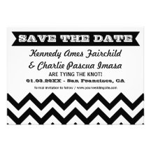 Sauvez les cartes de mariage de Chevron de date Invitations Personnalisables
