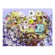 Sauvez les fleurs et le feuille de date cartes postales
