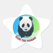 Sauvez les pandas. Ours panda Autocollants