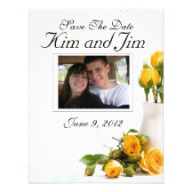 Sauvez l'invitation de rose jaune de date