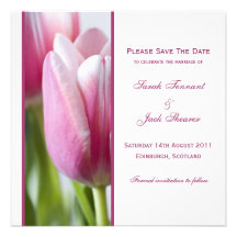 Sauvez l'invitation de tulipe de rose de date