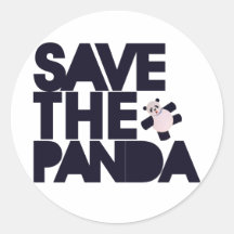 Sauvez l'ours panda autocollants ronds