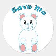 Sauvez-moi autocollant d'ours blanc