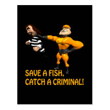 Sauvez un crochet de poissons un criminel cartes postales