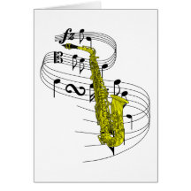 Saxofoon Wenskaart