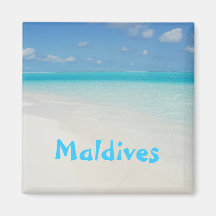 Scène d'île de plage de lune de miel des Maldives Aimant