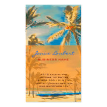 Scène hawaïenne vintage de plage de PixDezines Modèles De Cartes De Visite