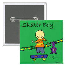 schaatser jongen speldbutton