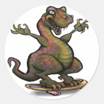 Schaatser Saurus Rex Sticker