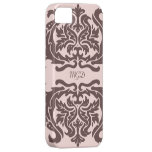 Schaduwen van monogram van het chocolade het vinta iPhone 5 Case-Mate hoesje