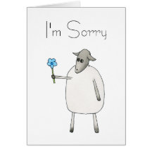 Schapen die een Droevige Bloem geven, Wenskaart