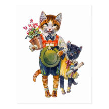 Schattige Kleine Katten die Giften dragen Wenskaarten