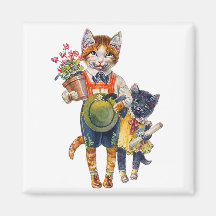 Schattige Kleine Katten die Giften dragen Koelkast Magneten