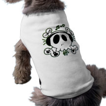 SCHEDEL EN GEKRUISTE KNEKELS MET HOOFDTELEFOONS DIEREN T SHIRT