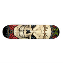 Schedel en Rozen met Kroon van Doornen door Al Rio Skate Deck