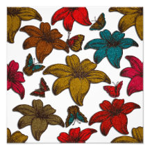 Schitter Bloemen Fotoafdruk