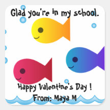 School van de Sticker van de Valentijnskaart van V