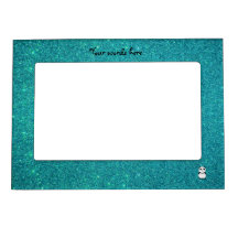 Scintillement mignon de turquoise de panda de bébé cadre aimanté avec photo