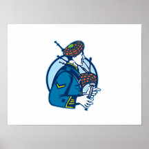 Scotsman de cornemuses de joueur de cornemuse rétr posters