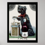 Scottie vintage avec Champagne Affiches