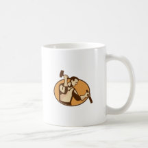 sculpteur de charpentier avec le burin de marteau  mug