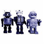 sculpture bleue en photo de robots photos en relief