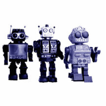 sculpture bleue en photo de robots photos en relief