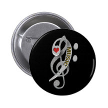 Sculpture en clef de musique d'amour pin's