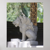 Sculpture traditionnelle en Balinese Affiche