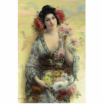 Sculpture vintage en photo de geisha découpage en acrylique