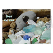 Seaglass carde les roches en verre de fossiles de  carte de vœux