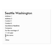 Seattle Washington, adresse 1, adresse 2, Conta… Cartes De Visite Personnelles