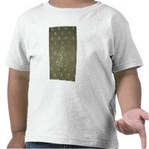 Sectie van groen en gouden damast tshirts