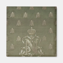 Section de vert et de damassé d'or magnets