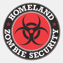 Sécurité de zombi de patrie - B rouge Autocollants