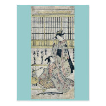 Segawa Yujiro en Onoe Tamizo door Torii, Kiyotsune Wens Kaart