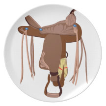 Selle occidentale de Brown Assiettes Pour Soirée