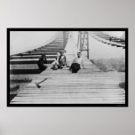 Sentier piéton 1910 de pont de Manhattan
