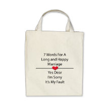 Sept mots pour un long et heureux mariage sac en toile