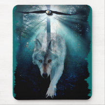 Série de faune de LOUP et d'EAGLE Tapis De Souris