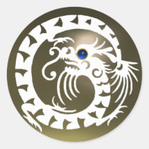 SERPENTEZ LE DRAGON, blanc, saphir bleu, agate gri Autocollants