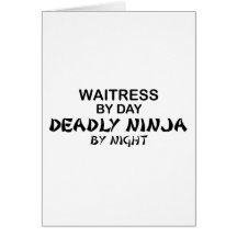 Serveuse Ninja mortel par nuit Cartes De Vœux