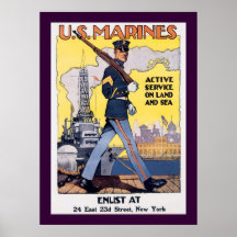 Service actif sur la terre et la mer posters