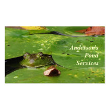 Services d'étang modèles de cartes de visite