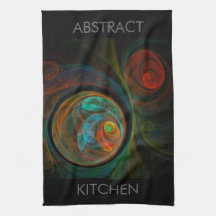 Serviette de cuisine bleue d'art abstrait de renai serviettes éponge