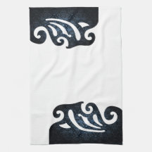 Serviette de cuisine bleue élégante de damassé linges de cuisine