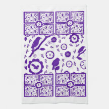 Serviette de cuisine bleue et blanche serviette éponge