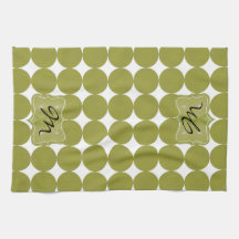 Serviette de cuisine pointillée verte de MoJo d'Am Serviette Pour Les Mains