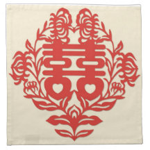 Serviettes chinoises de bonheur de double de maria